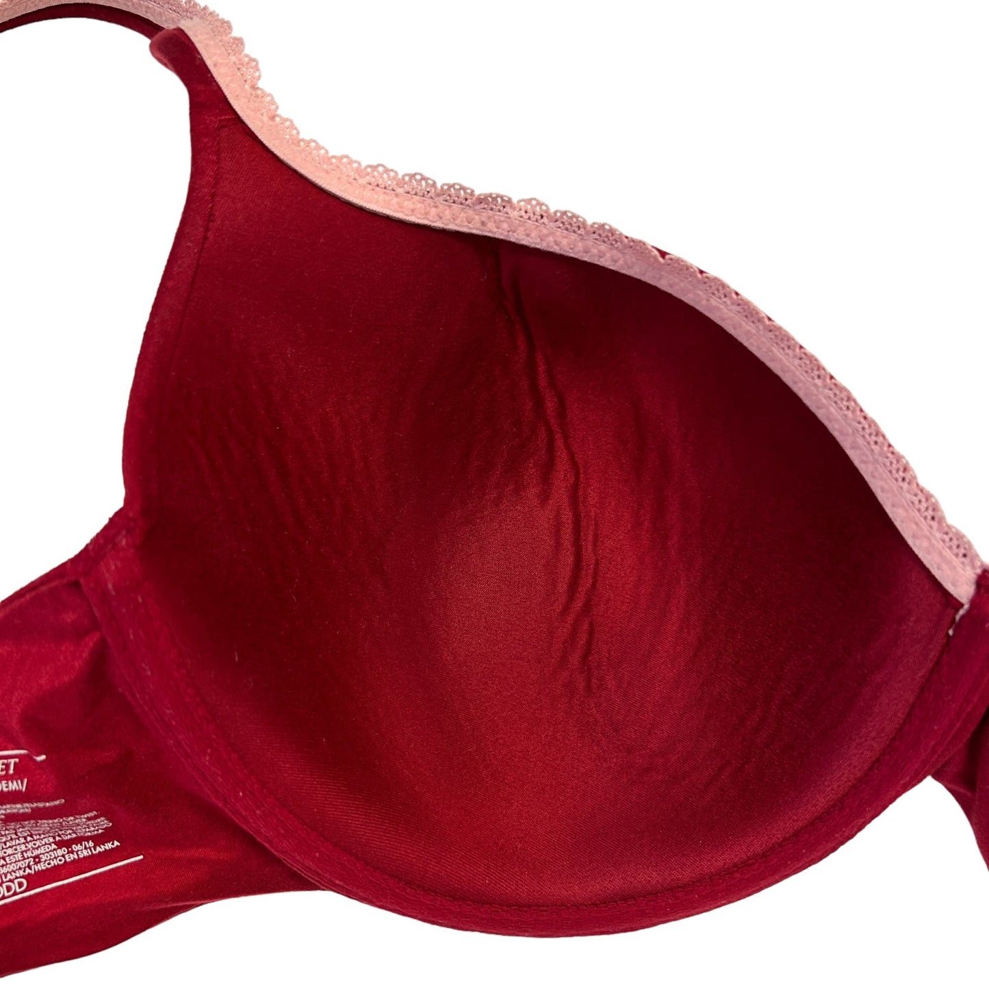 Victorias Secret Body by Victoria Lined Demi Bra 34DDD Burgundy Convertible Bra