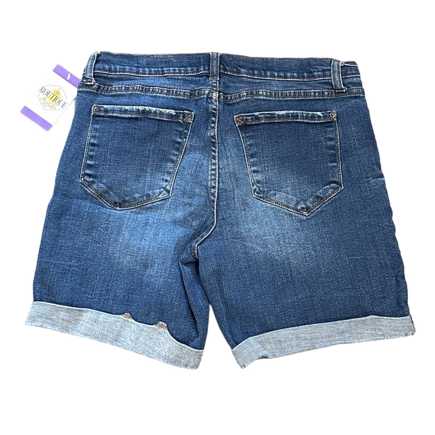 Kensie Jeans Womens Size 10 Blue Mid-Rise Stretch Cuffed Denim Jean Shorts