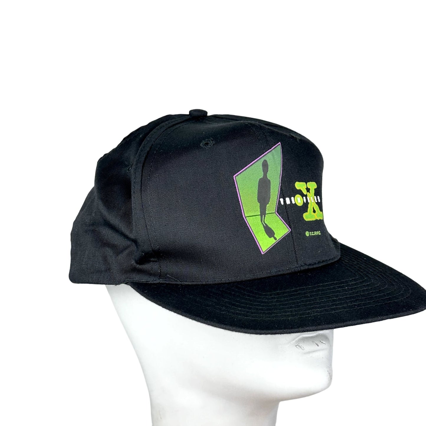 Vintage The X-Files Black Snapback Adjustable Hat 90s Movie TV Show TCFFC