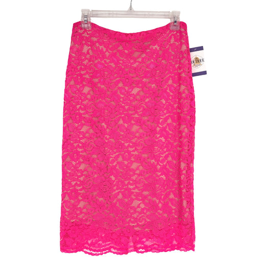 Hot Pink Worthington 6 Lace Pencil Skirt 6 Nude Lining Hidden Zipper Barbiecore