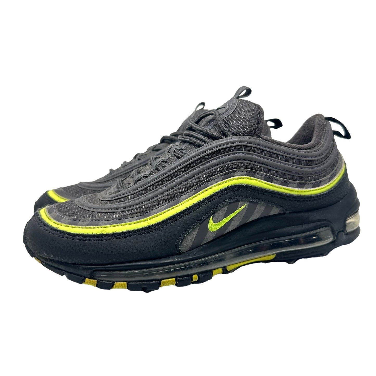 Nike Mens 9.5 Air Max 97 Thunder Grey Lime Blast Running Sneakers BV6057-001