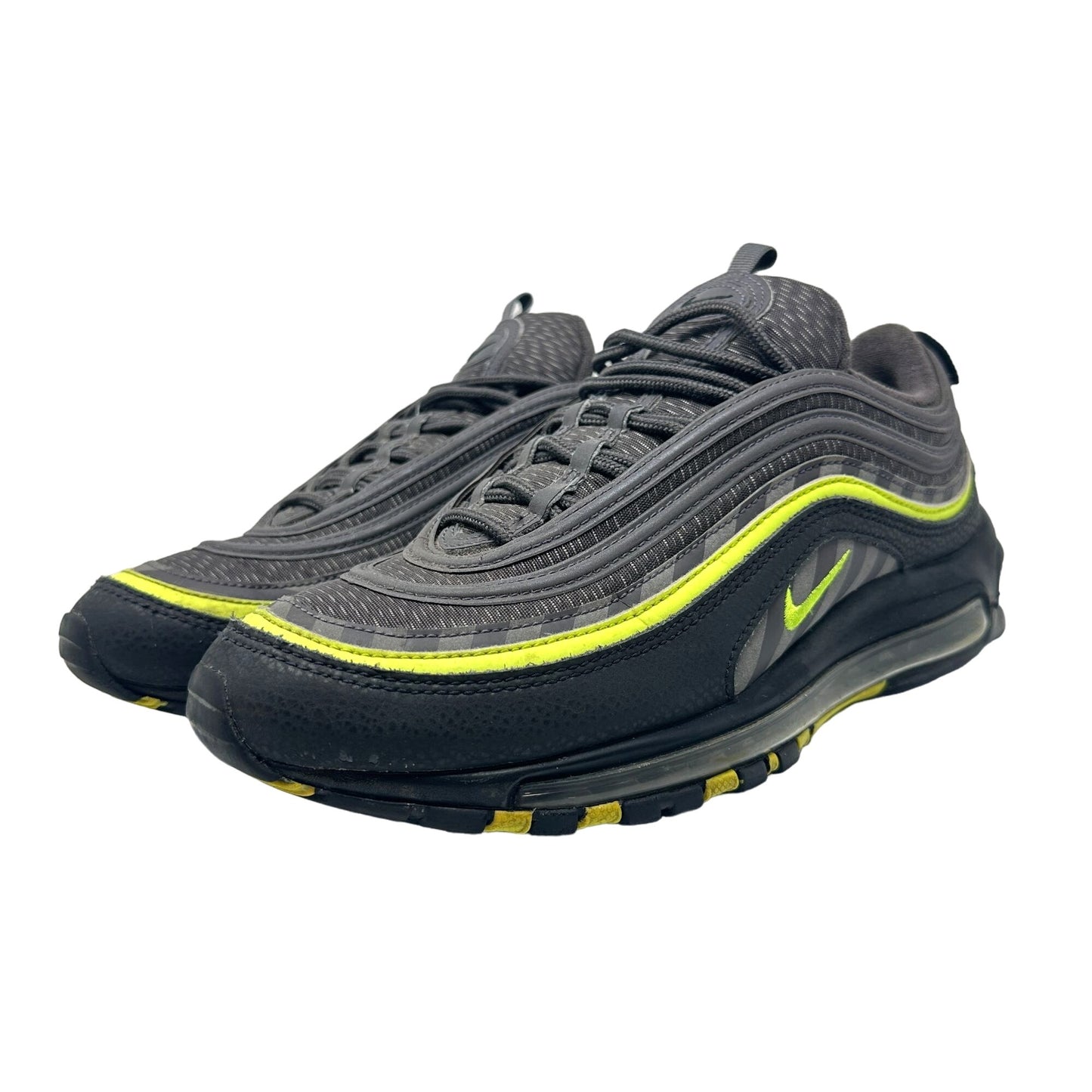 Nike Mens 9.5 Air Max 97 Thunder Grey Lime Blast Running Sneakers BV6057-001