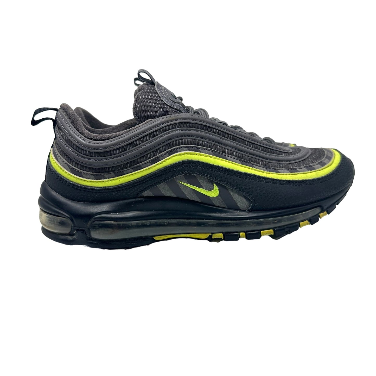 Nike Mens 9.5 Air Max 97 Thunder Grey Lime Blast Running Sneakers BV6057-001