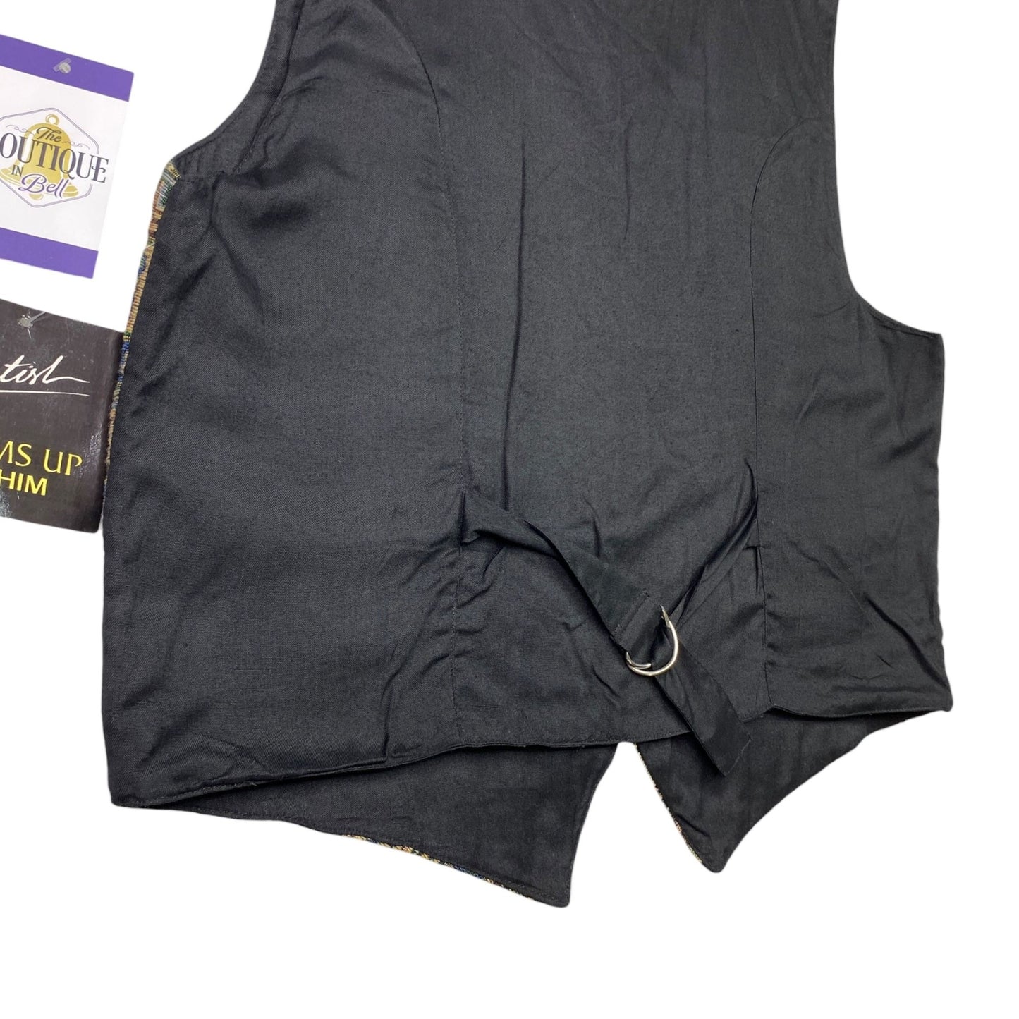 Thums Up Tapestry Vest Mens L Button Front Adjustable Tailored Aztec Grandpa NWT