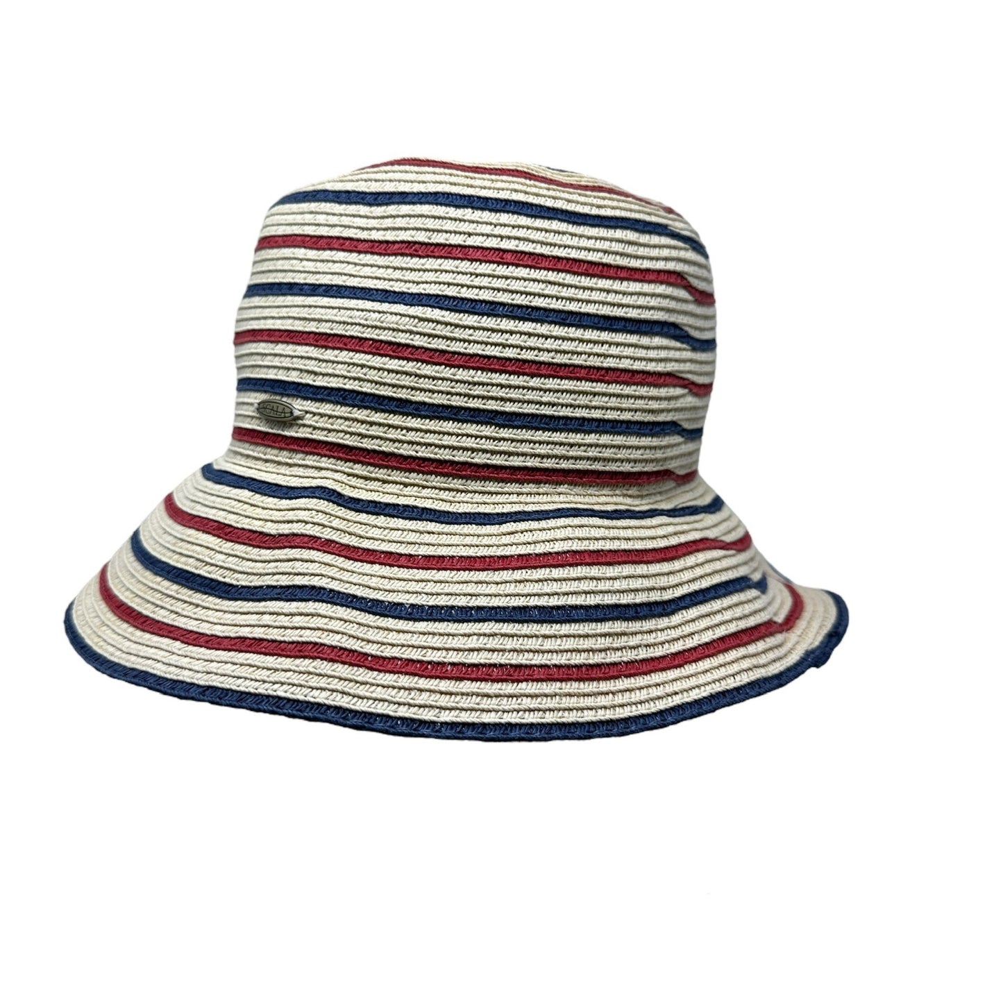 Vintage Scala Womens Bucket Sun Hat One Size Red White Blue Cap Summer Wear