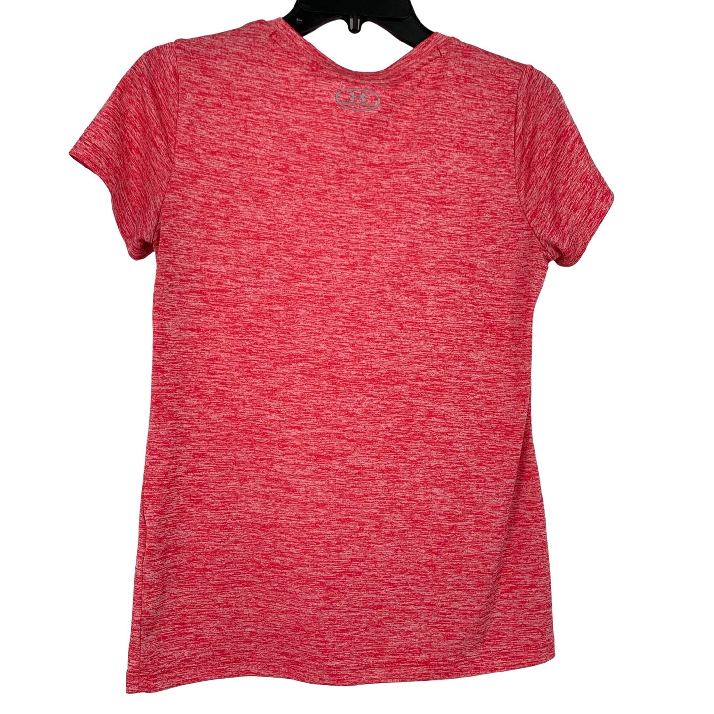 Under Armour Womens XS Heathered Red Tshirt Fitted Logo Short Sleeve Vneck