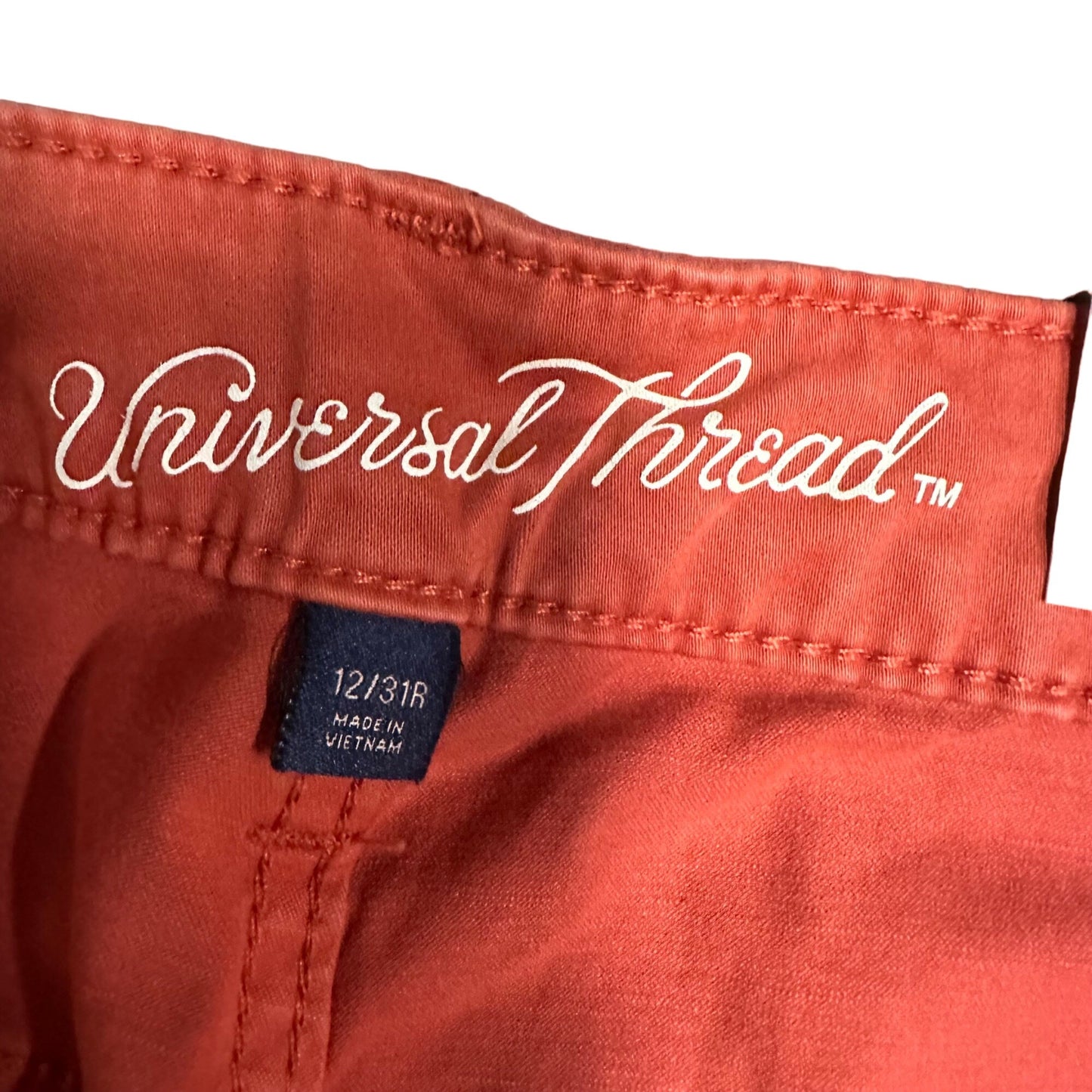 NWT Universal Thread 12/31R Orange Mid Rise Skinny Jeans Button Fly Sculpts