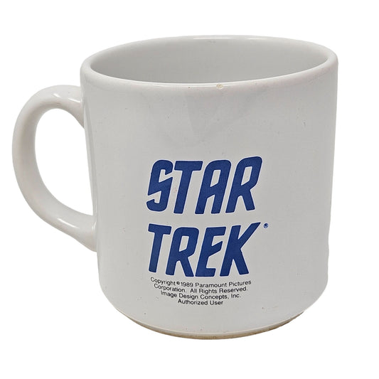 Vintage 1989 Star Trek Beam Up Transporter Ceramic Coffee Mug Cup Kirk Spock