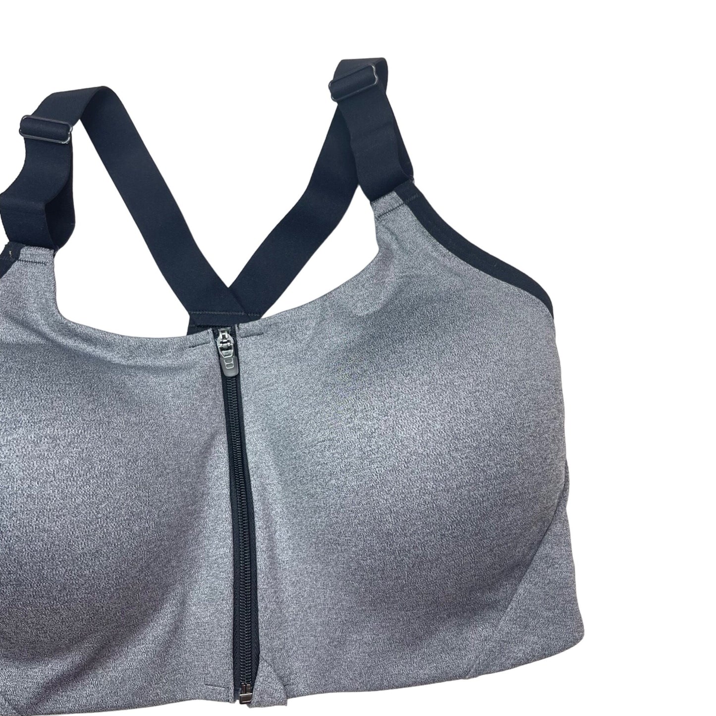 NWT All in Motion 36DD Gray Sports Bra Front Zip High Support Moisture Wicking