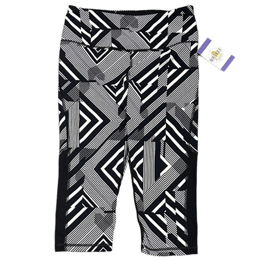 Victorias Secret VSX Sport S Knockout Crop Capri Leggings Black White Athleisure