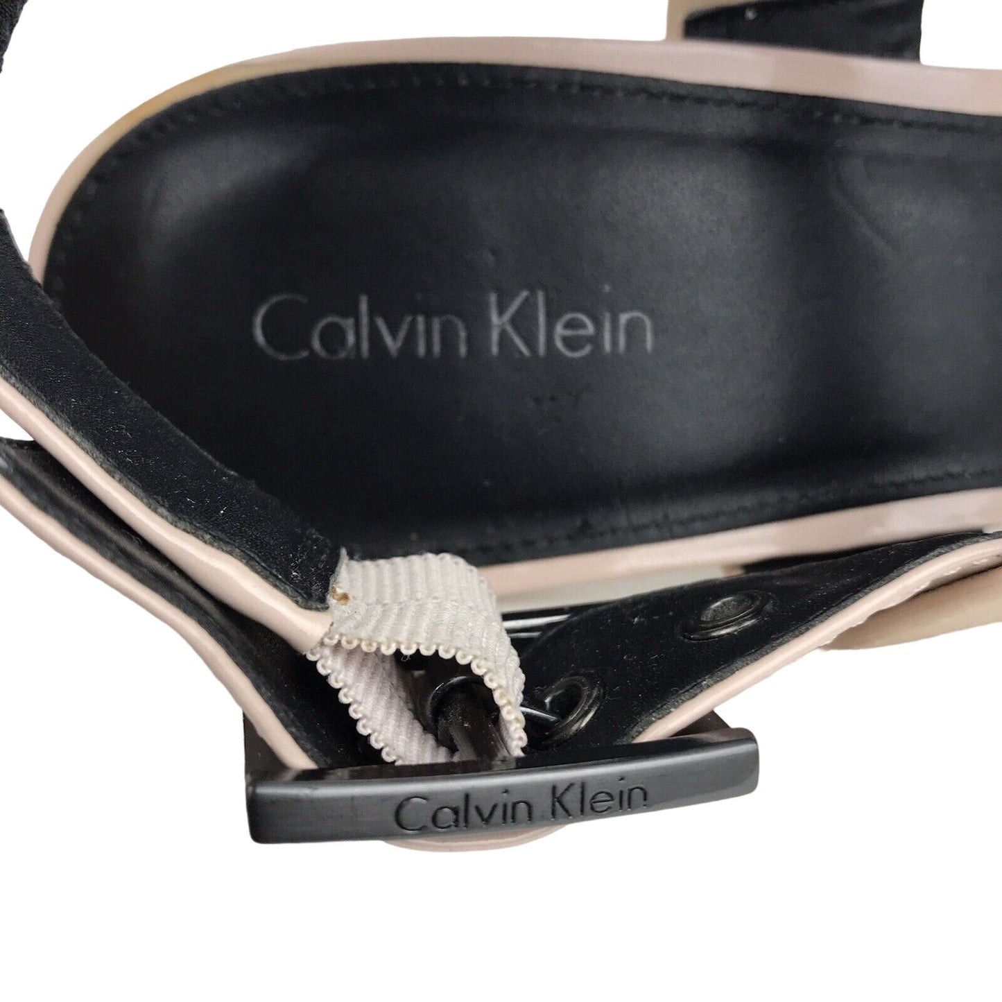 Calvin Klein Val High Heel Strappy Platform Sandals Blush Nude Beige Size 9