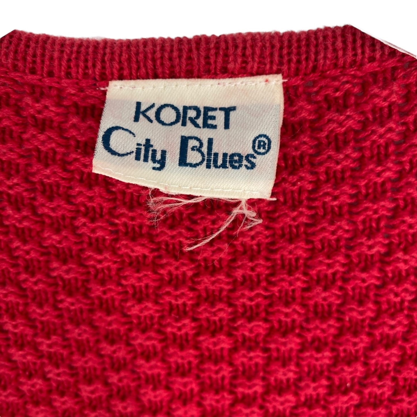 Vintage Koret City Blues Womens XL Sweater Vest Red White Blue Patriotic Zip