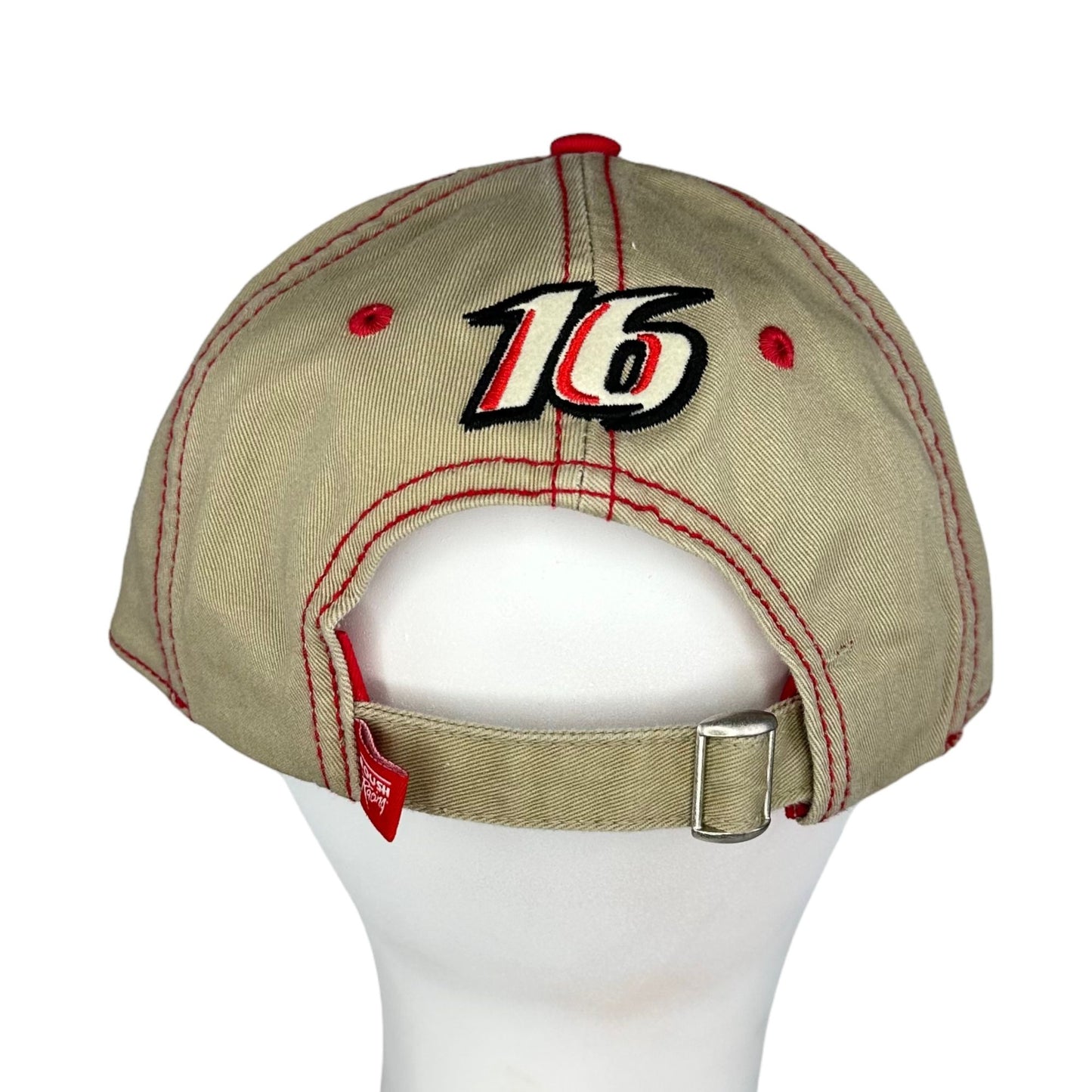 Team Caliber Greg Biffle #16 Grainger Racing Adjustable Baseball Cap Hat Tan Red