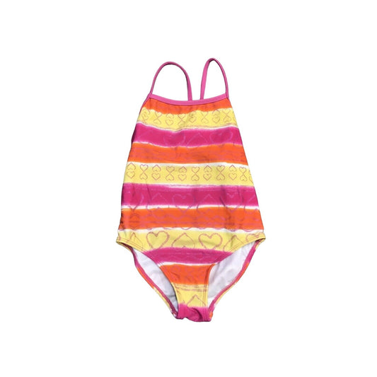 XHILARATION Girls M 7/8 Pink Yellow Orange One Piece Swimsuit Bathing Suit Swim