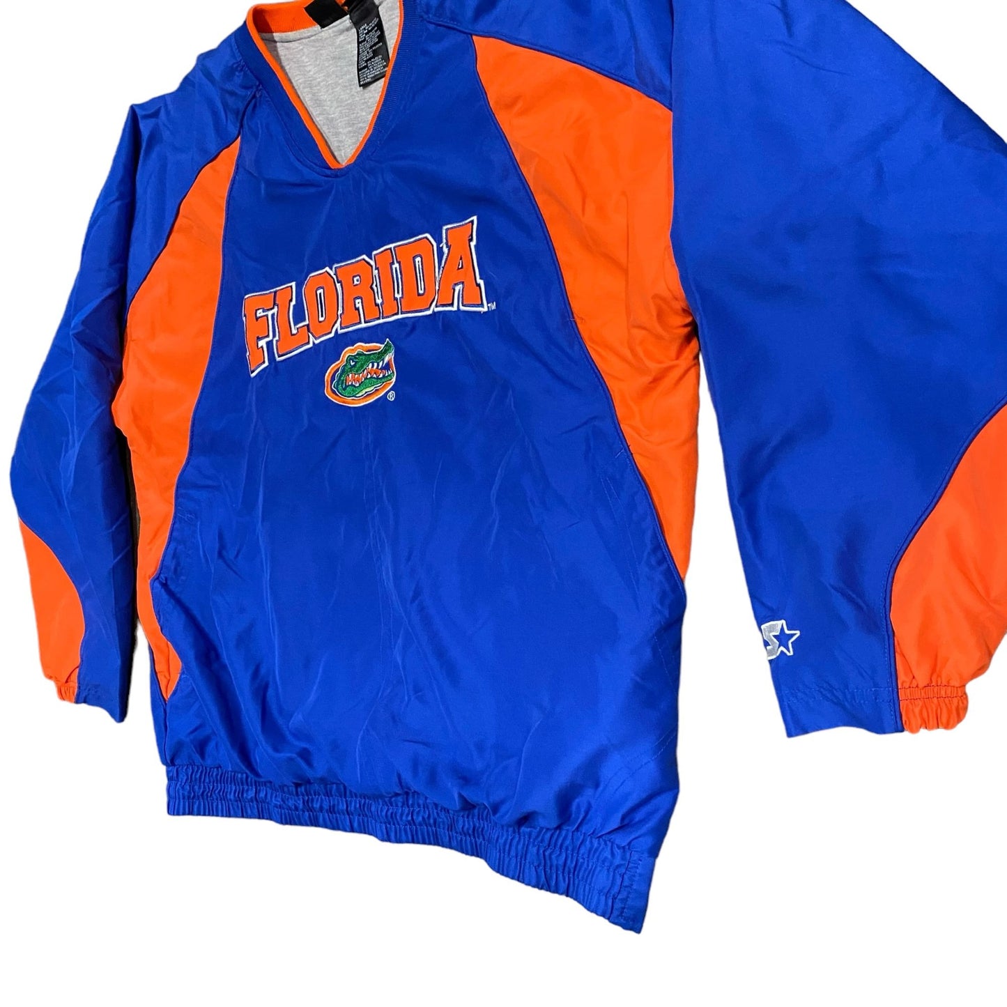 Vintage STARTER Florida Gators Jacket Mens L Vneck Windbreaker Pullover Lined