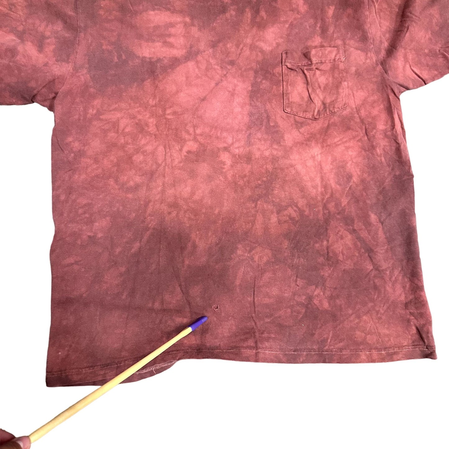 The Mountain Mens XL Red Tie Dye TShirt Pirate Skull Pocket David Penfound