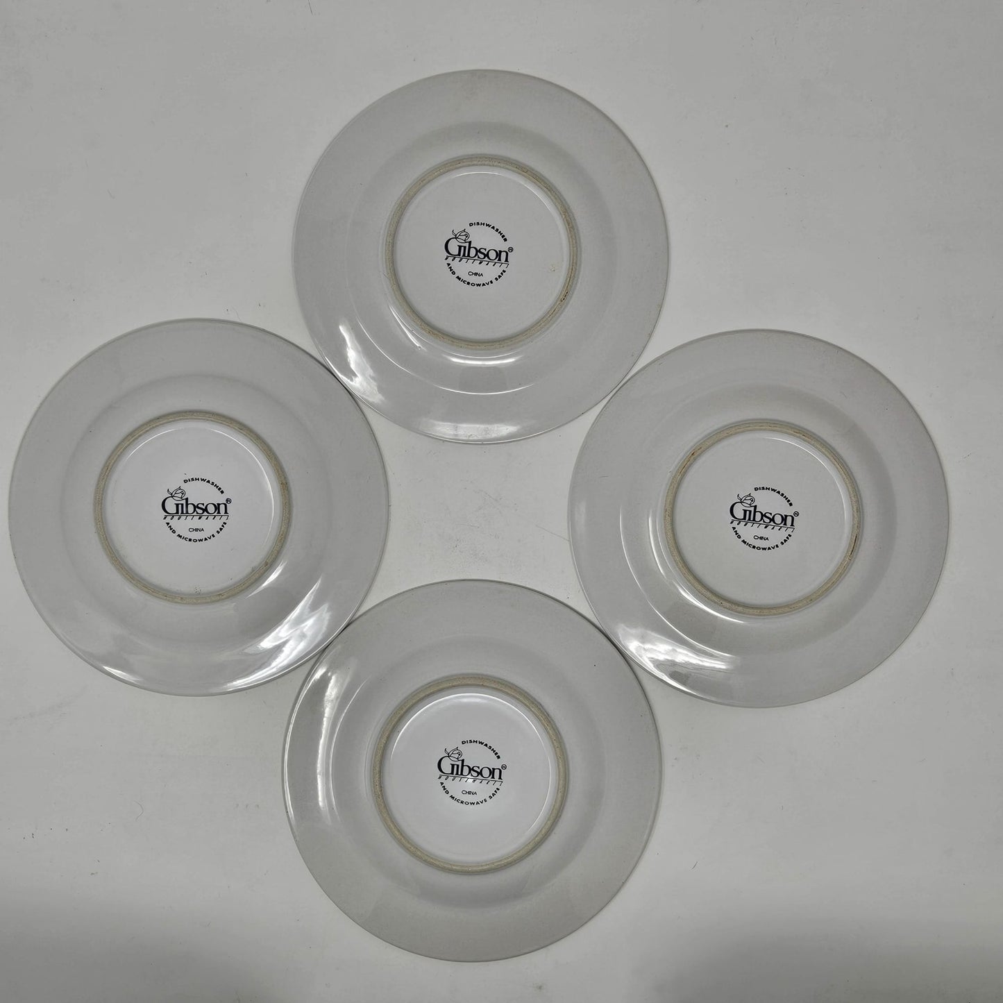 Vintage Gibson Southwest Mojave Design 6 Inch Saucer Plates (Lot of 4) Aztec