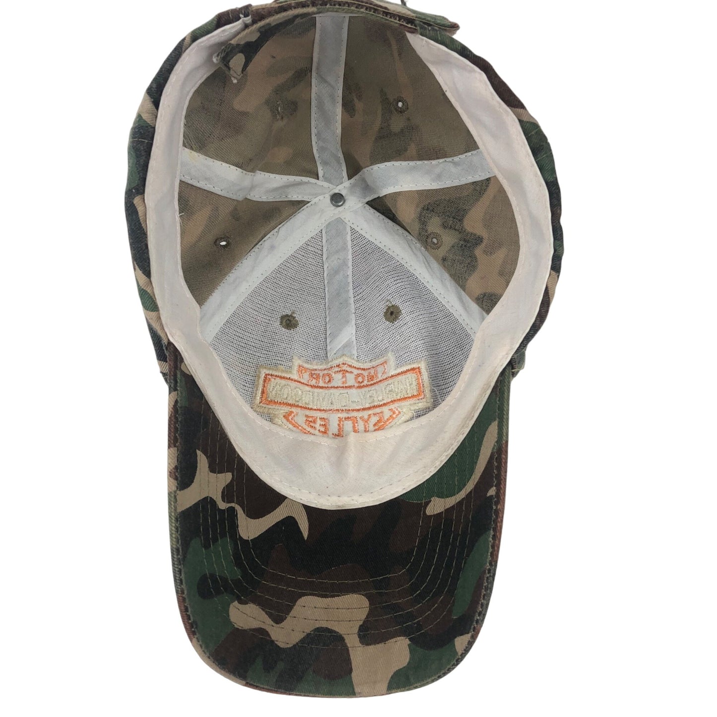 Harley Davidson Embroidered Logo One Size Adjustable Strap Hat Cap Camouflage