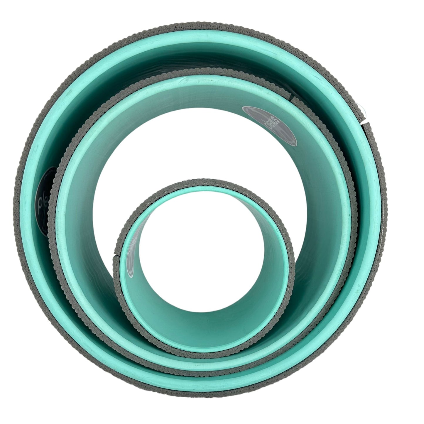 Plexus Wheel Set Of 3 Stretch Yoga Roller 12" 10" 6" Back Pain Relief Teal Grey