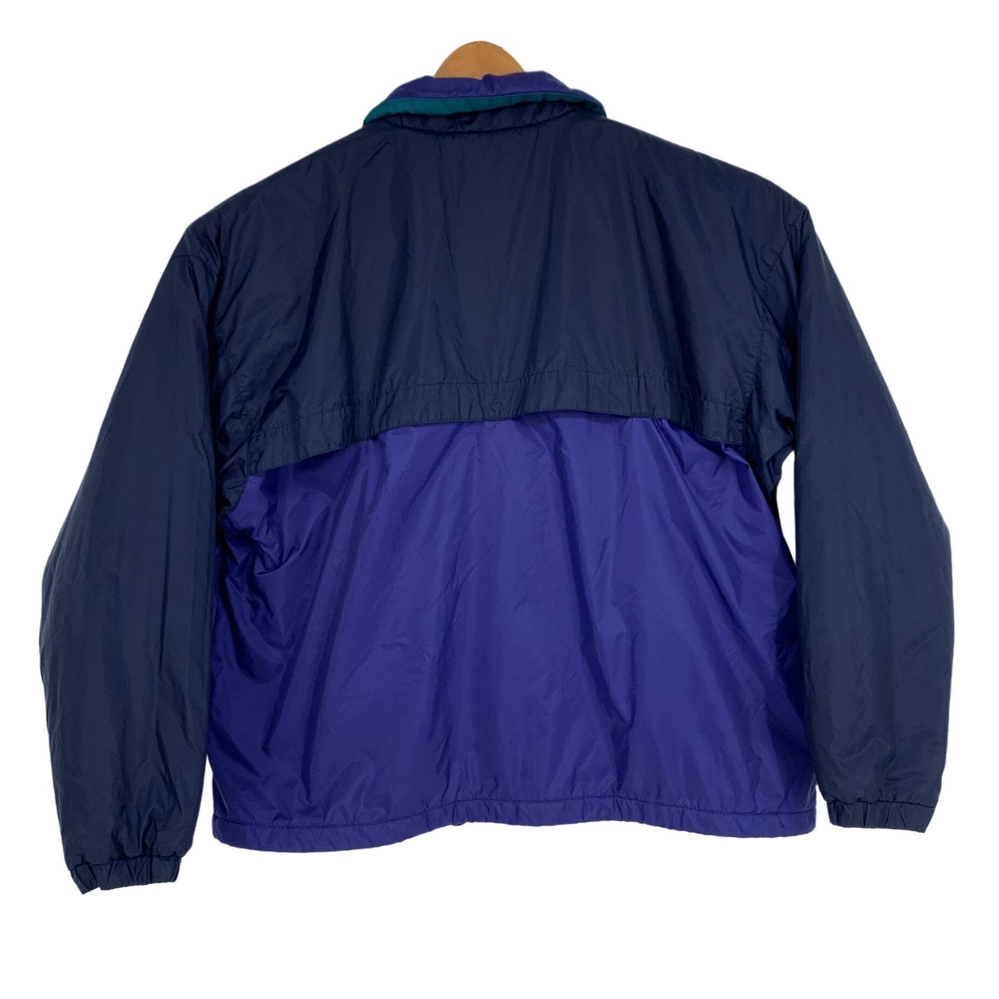 Vintage Columbia XL 2 In 1 Jacket Teal Purple Fleece Lined Zipper Pockets Full Zip