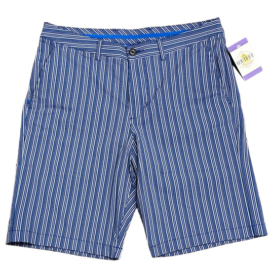 Tommy Bahama Mens 33 Blue Seersucker Striped Shorts Stretch Flat Front Golf