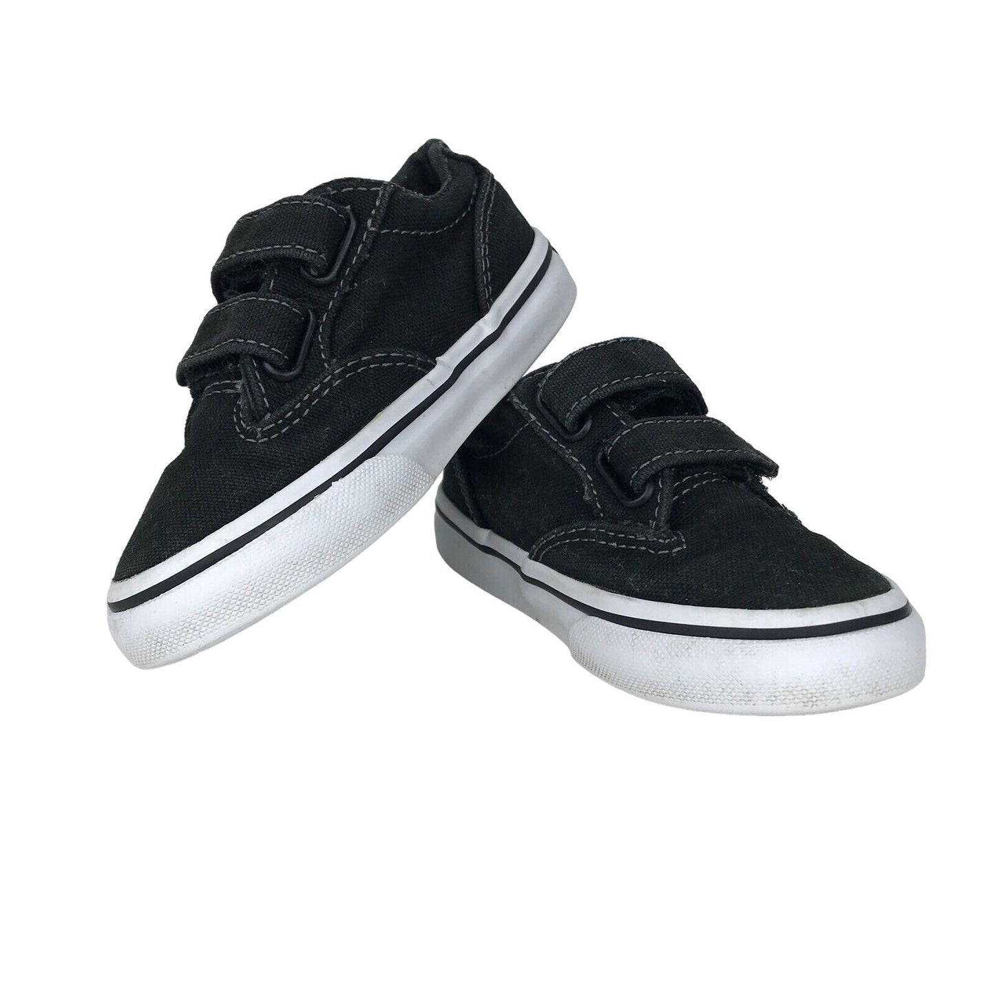 Vans Atwood Black Old Skool Canvas Toddler Sneakers Velcro Closure Size 6