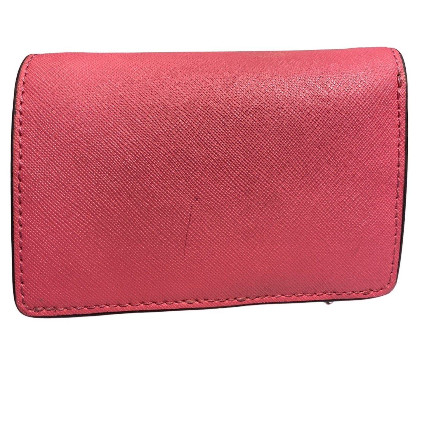 Michael Kors Jet Set Small Slim Wallet Pink Saffiano Leather Snap Fastening