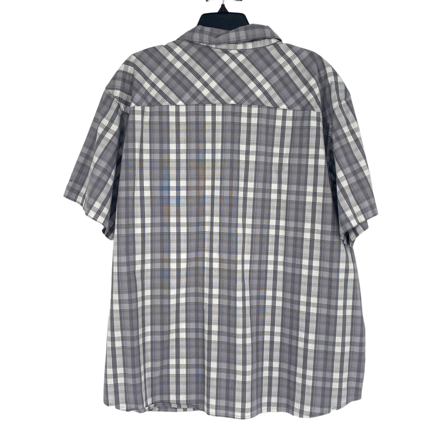 Columbia Mens 2XL Omni-wick Shirt Grey Plaid Short Sleeve Button Front Casual