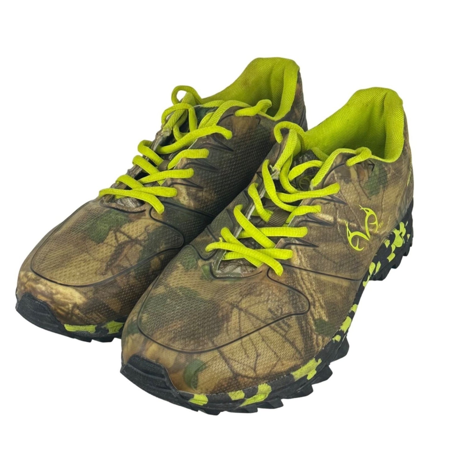 Real Tree Mens 11 Python Green Lace Up Hiking Shoes Sneakers Camouflage Casual