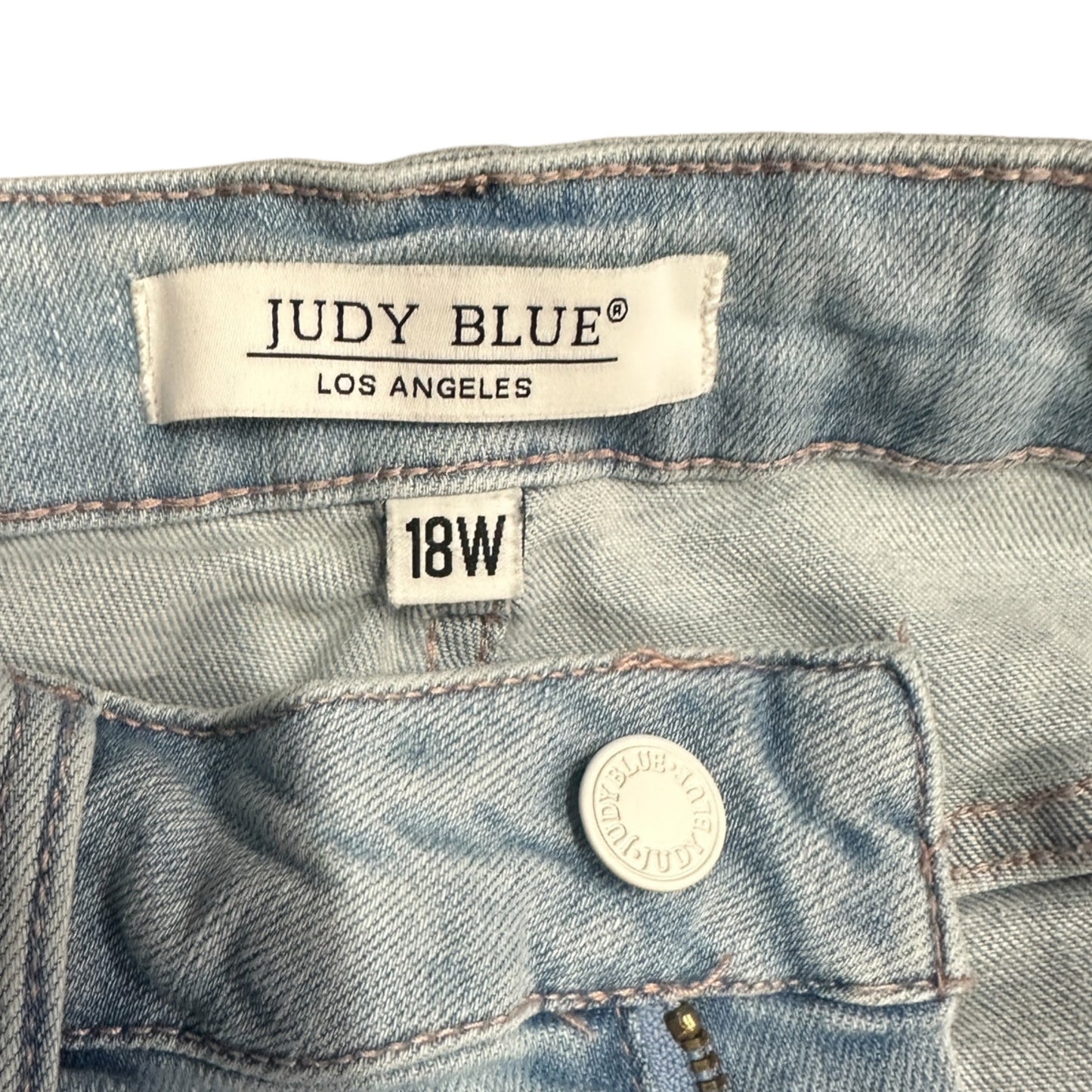 Judy Blue 18W Blue Jeans JP88333LT Boyfriend Fit Destroyed Stretch Super Light