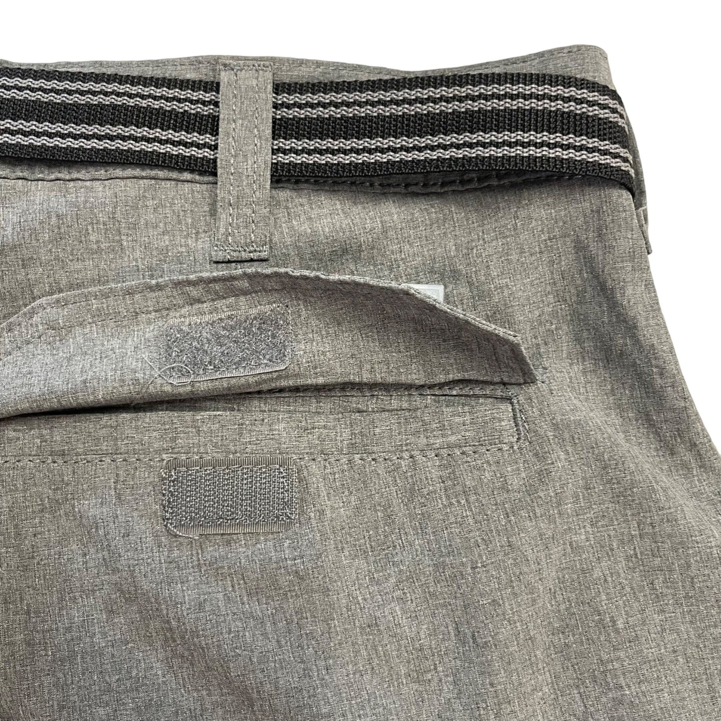 Iron Co 38 Shorts Gray Cargo Zip Pockets Utility Belt Outdoor Hiking Fishing