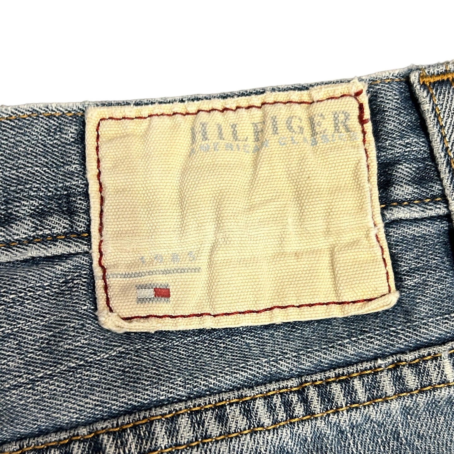 Tommy Hilfiger Mens 34x30 Straight Leg Blue Denim Jeans Light Wash Cotton Casual