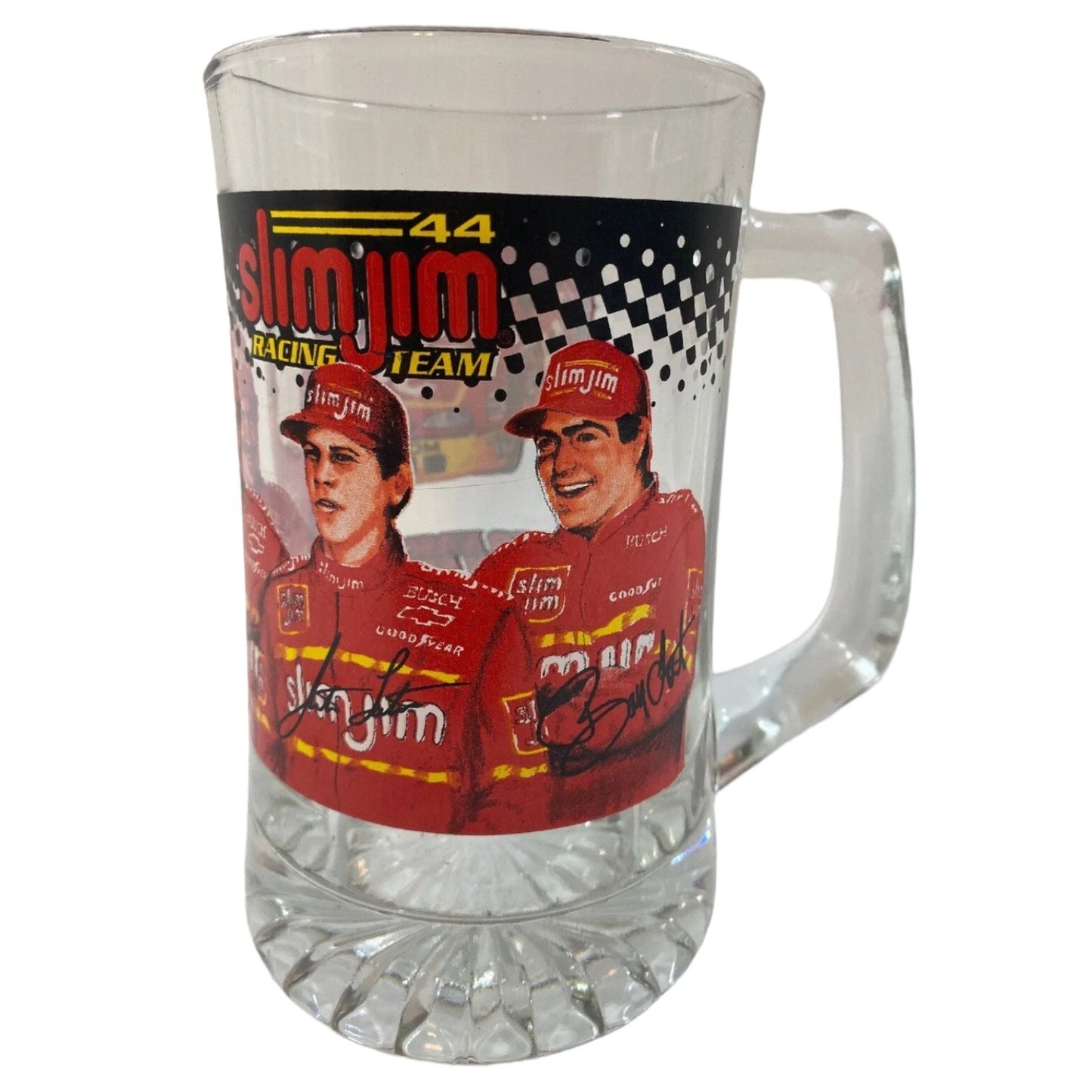 Vintage 1999 Nascar Busch Series Slim Jim 44 Racing Team Glass Collectors Mug