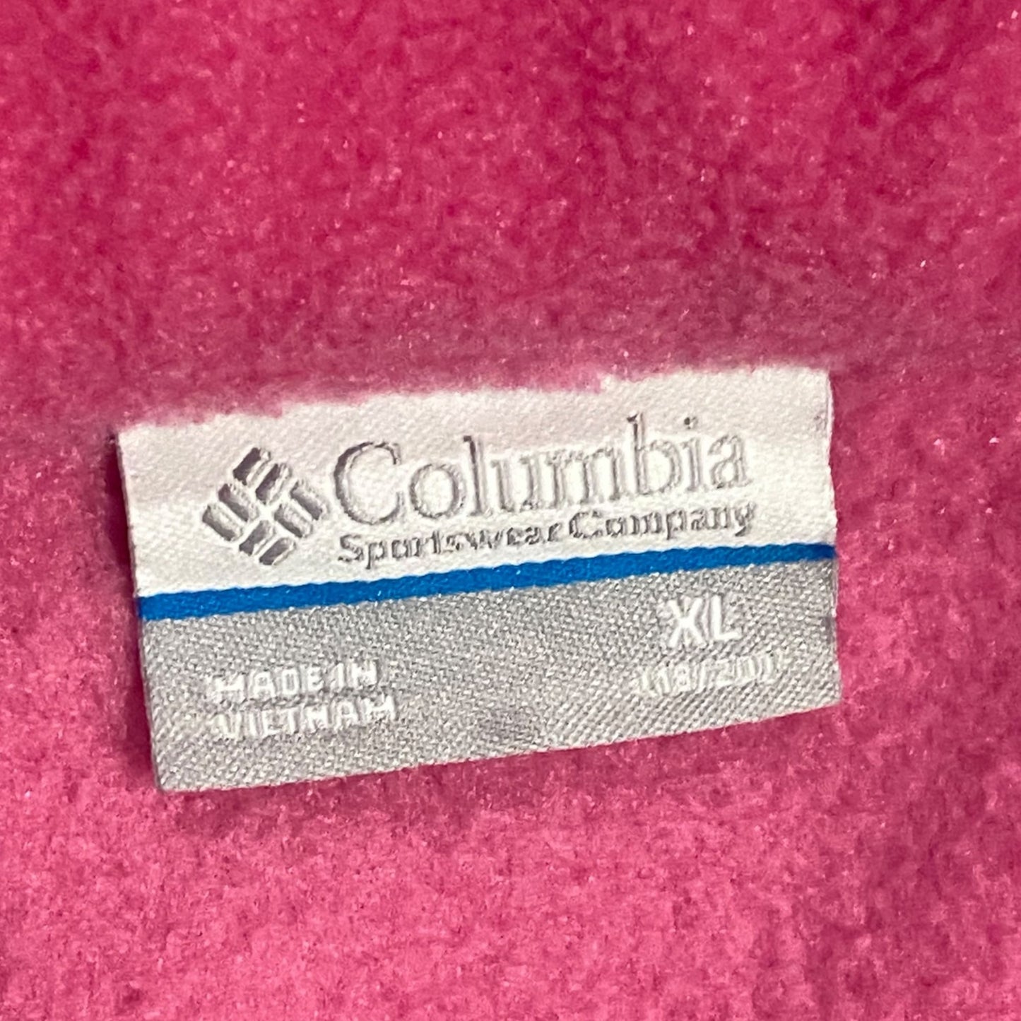 Columbia Girls Youth XL Pink Fleece Jacket Full Zip Pockets Lightweight Name Tag