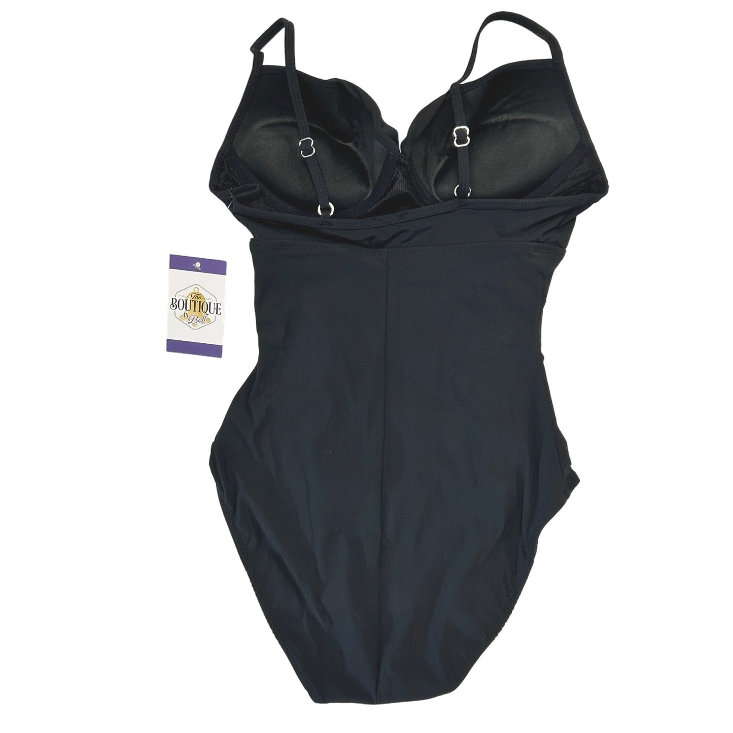 Assets By Sara Blakely M Black Push up One Piece Swimsuit 1547 Slimming