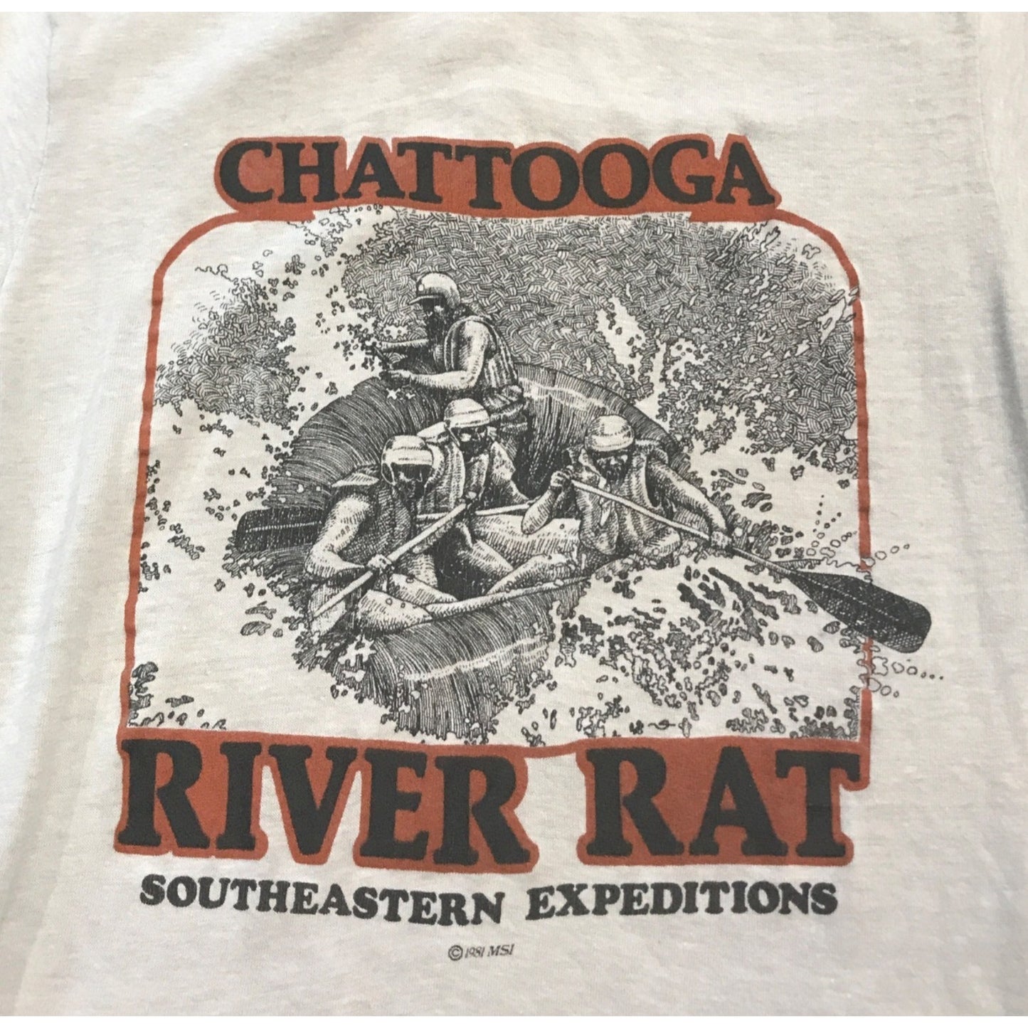 Vintage Teammates S White Chattooga River Rat Southestern Expeditions TShirt