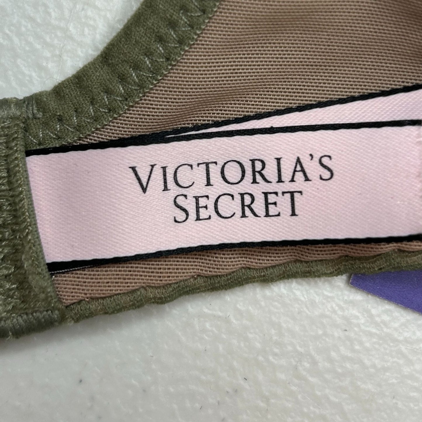 Victoria's Secret Body by Victoria 32DD Unlined Plunge Bra Mesh Olive Green