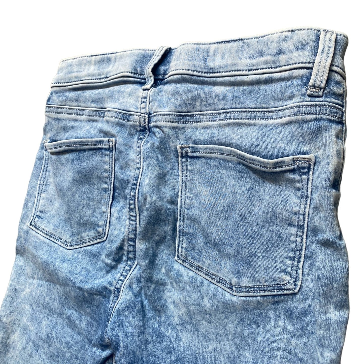 Old Navy Girls 16 Blue Jean Bermuda Short Acid Wash Stretch Adjustable Waist