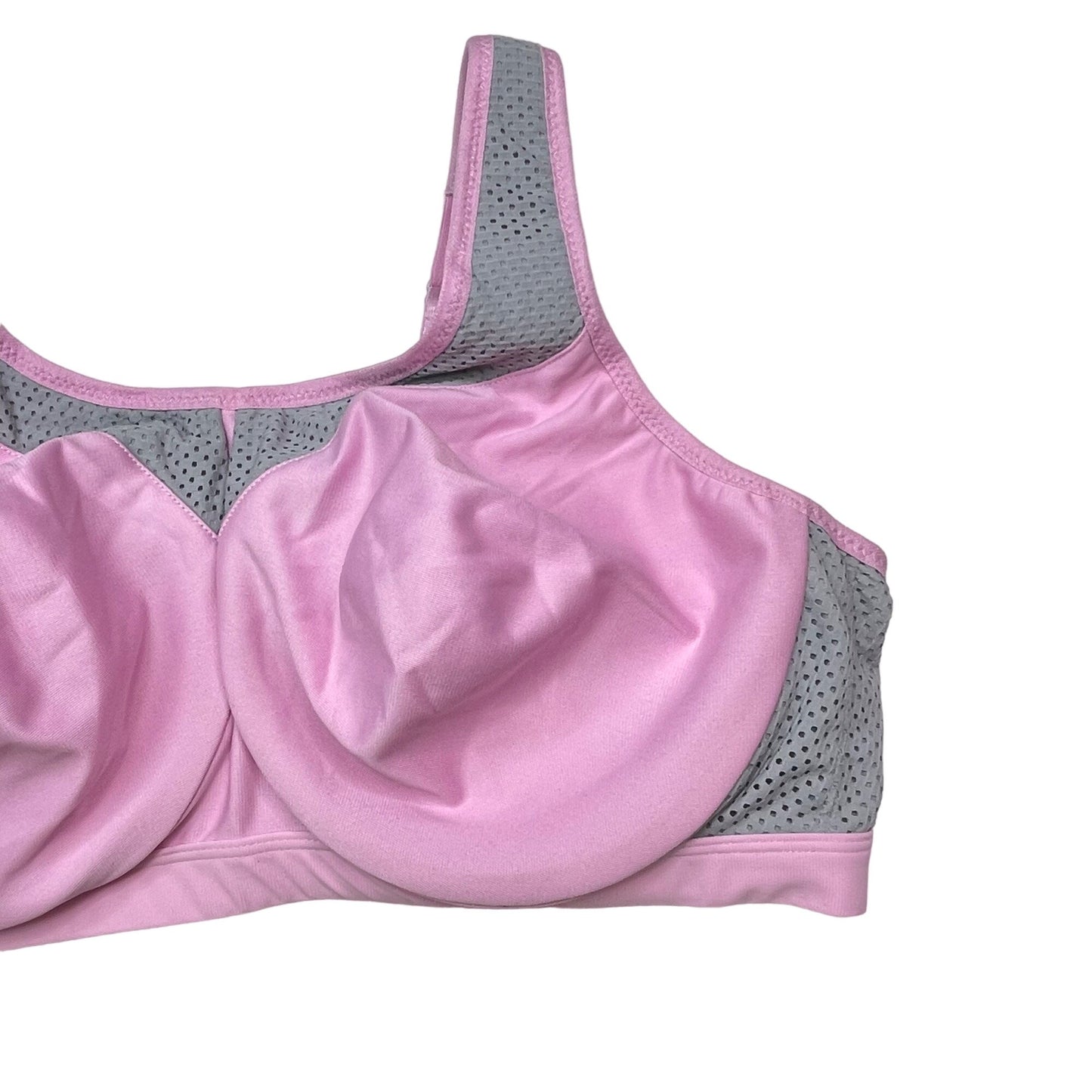 Glamorise 44C Pink Full Coverage Sports Bra Seamless Underwire High Impact