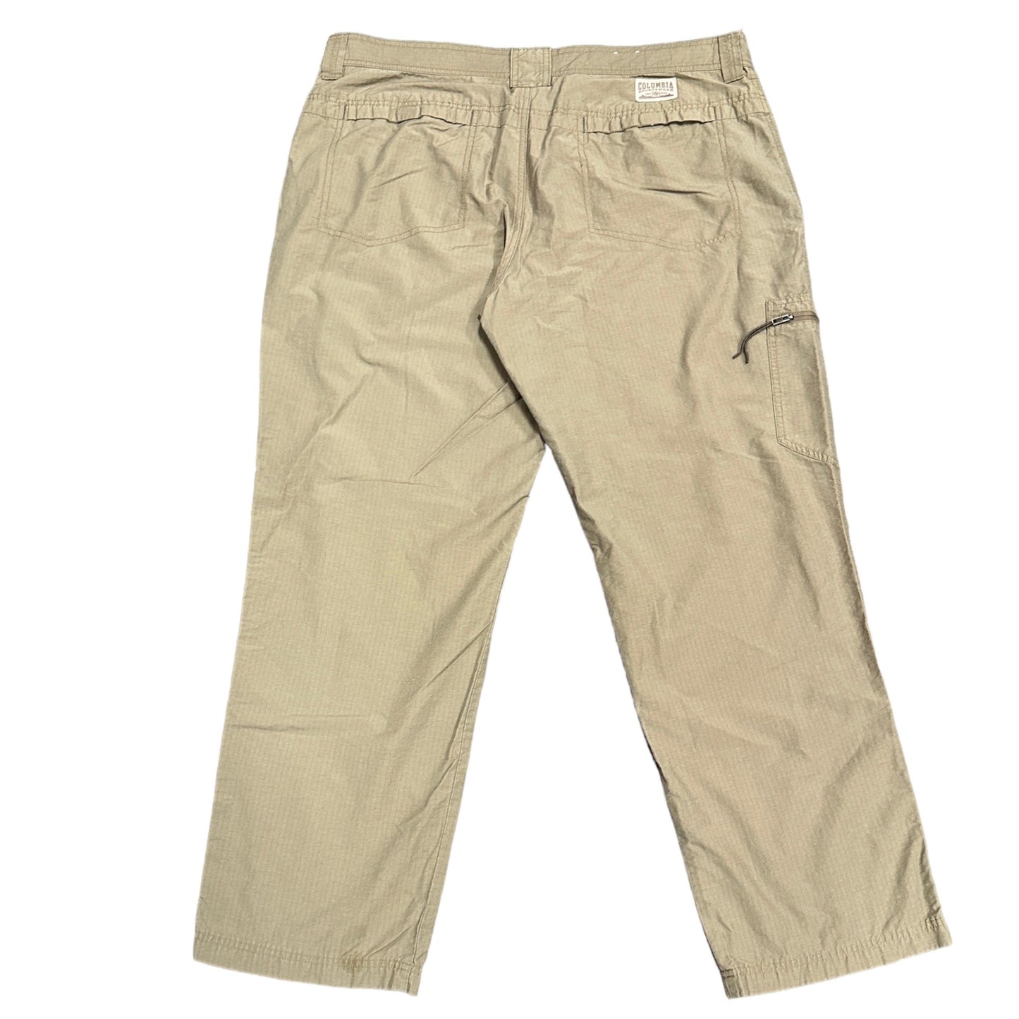 Columbia Twisted Cliff RipStop Mens 40X30 Zip Fly Cargo Hiking Khaki Pant XM8936