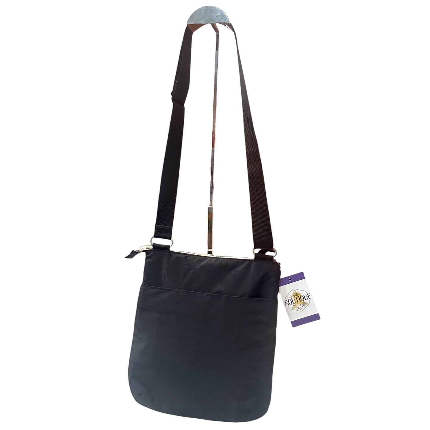 Baggallini Crossbody Bag Purse Black Adjustable Zipper Compartments Back Pocket