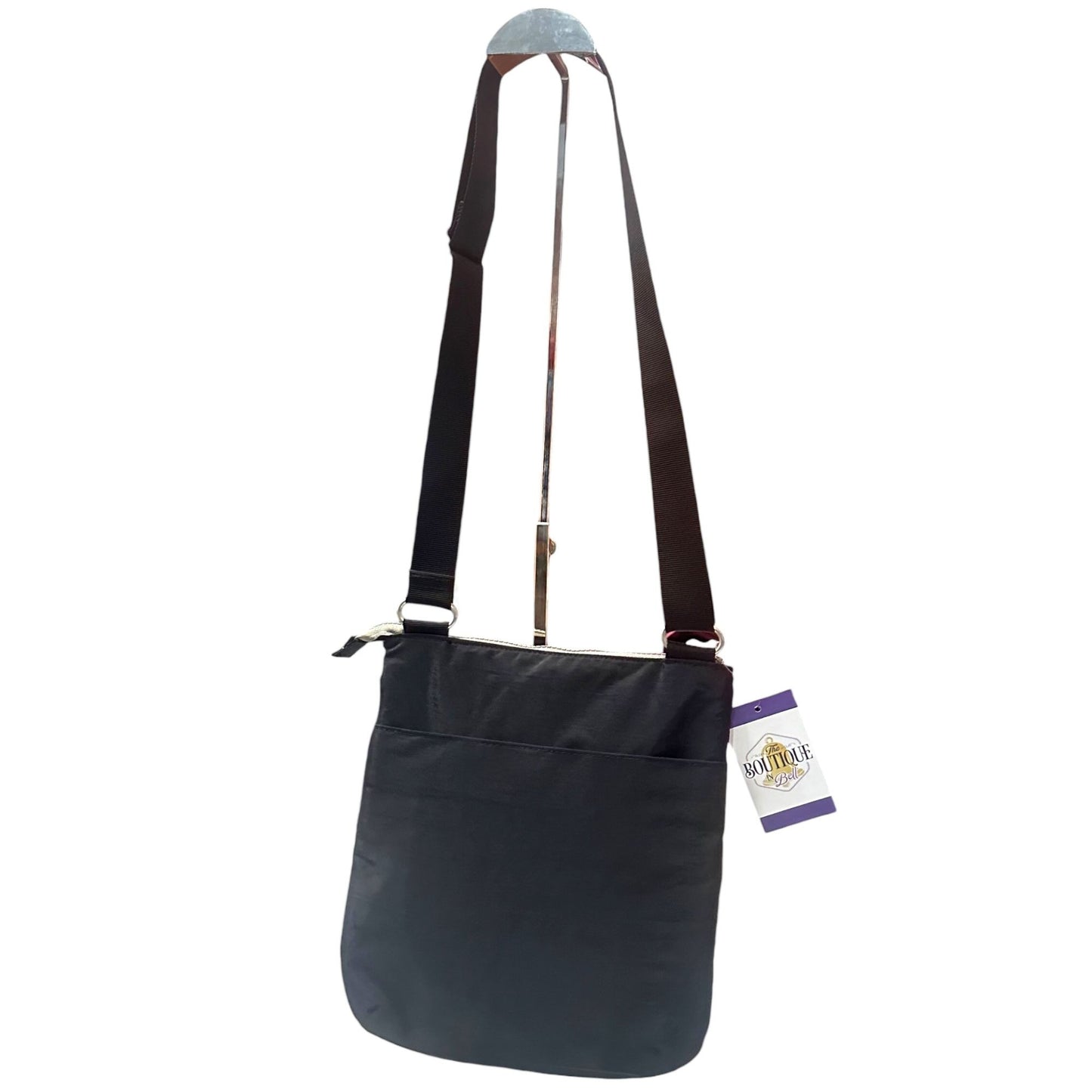 Baggallini Crossbody Bag Purse Black Adjustable Zipper Compartments Back Pocket