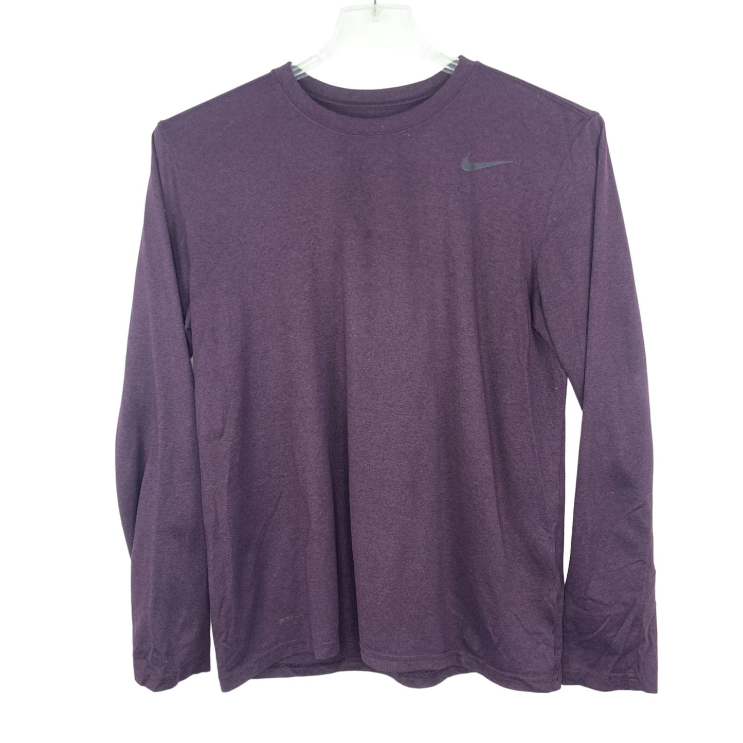 Nike Womens M Dri-Fit Athletic Top Long Sleeve Layering Piece Purple Crew Neck