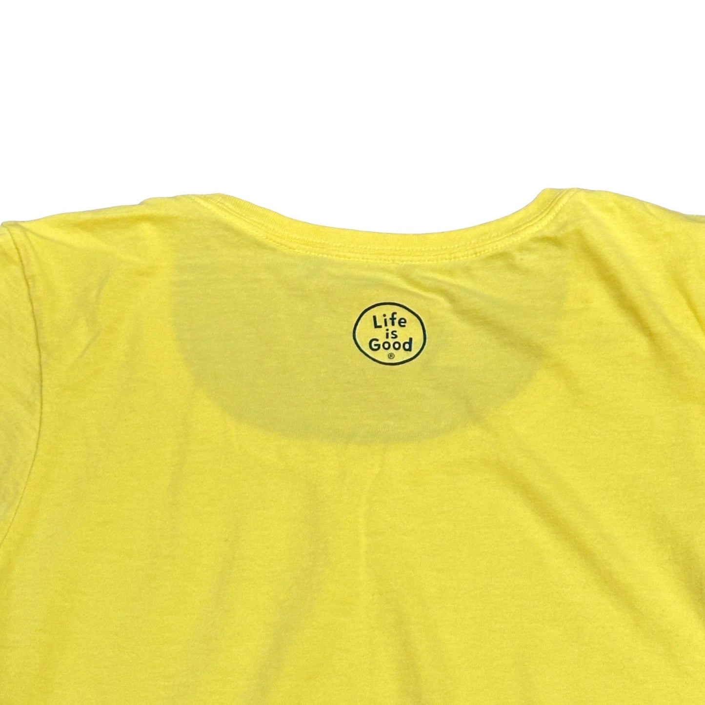 Life Is Good Womens M Yellow "Let's Sea" Crusher Tee Classic Fit TShirt Scoop