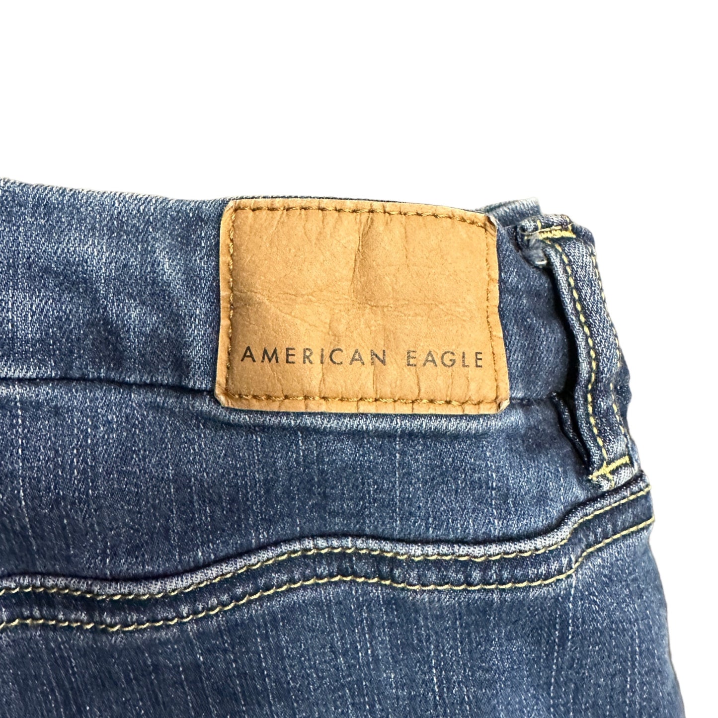 American Eagle 12 Blue Jeans Curvy Super Hi-Rise Jegging Next Level Stretch