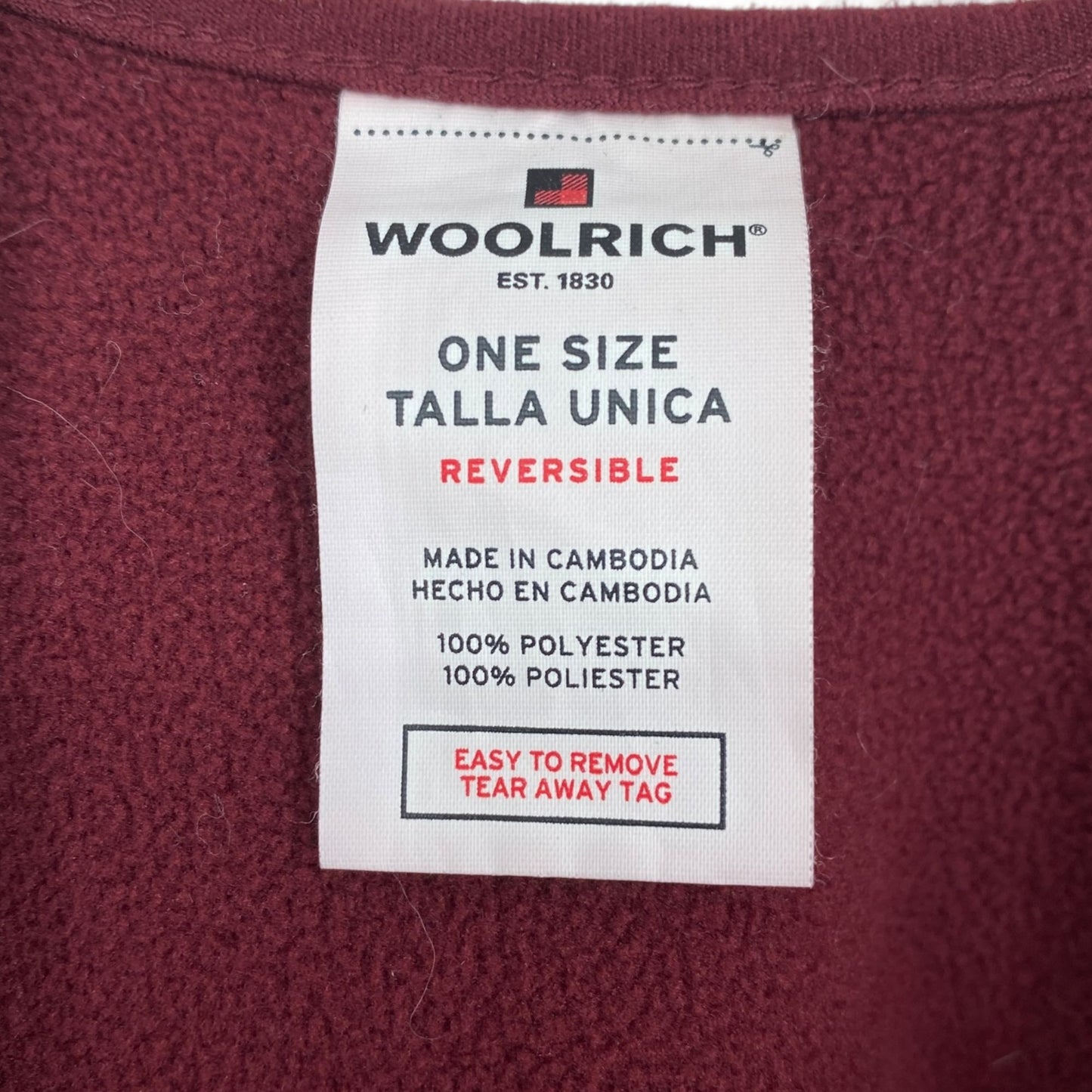 Woolrich One Size Fits All Blanket Pocho Reversible Open Front Red Blue Gray