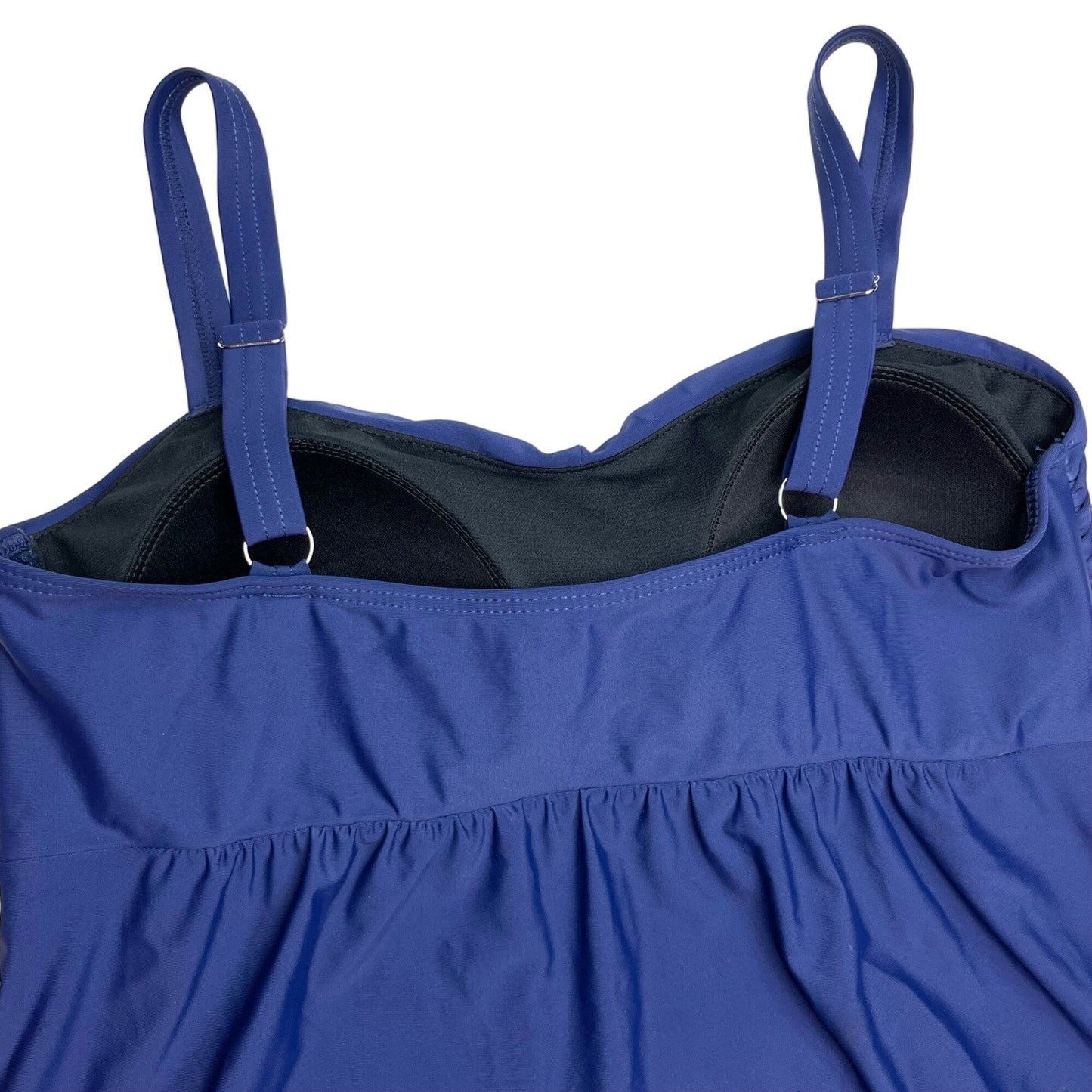 Unbranded XL Tankini Top 14 High Waist Swim Bottoms Blue Adjustable Straps Lined