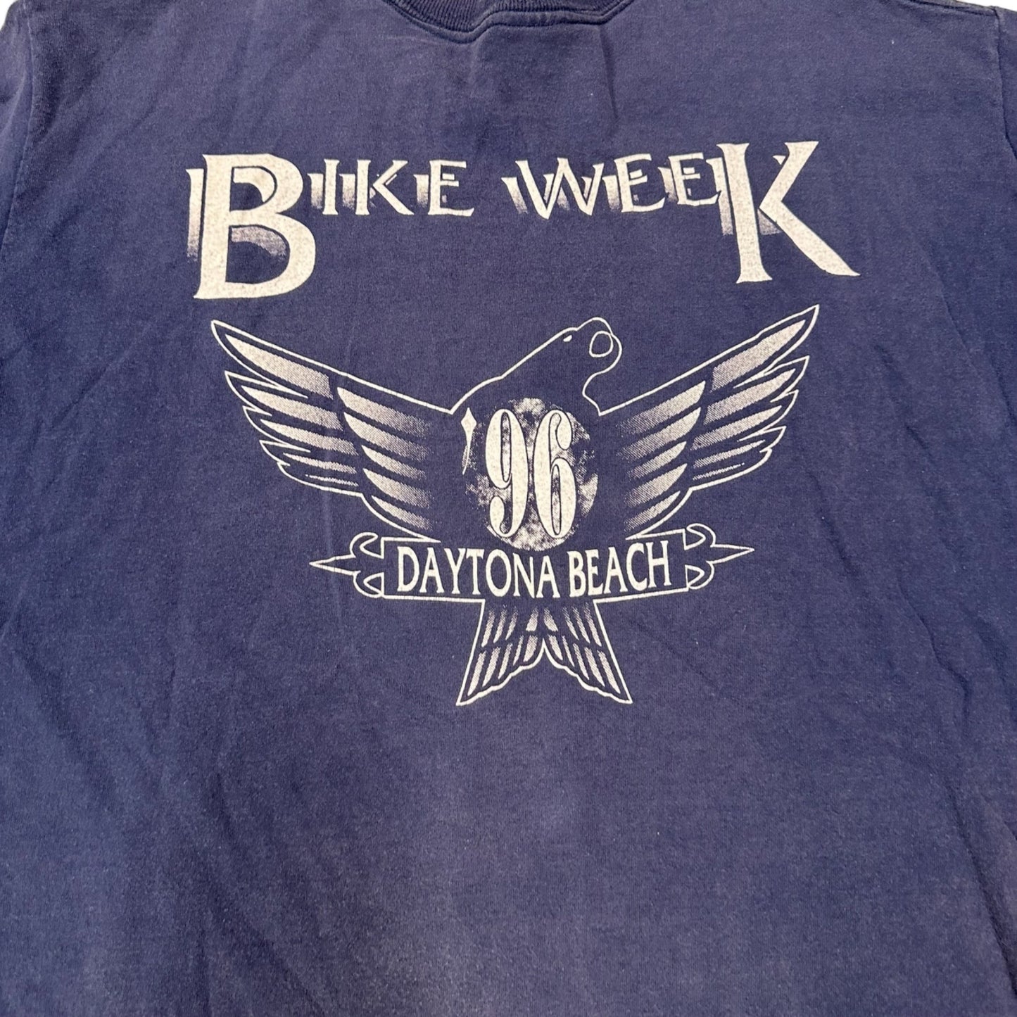 Vintage 1996 Bike Week Daytona Beach FL Mens XL Blue TShirt Eagle Single Stitch