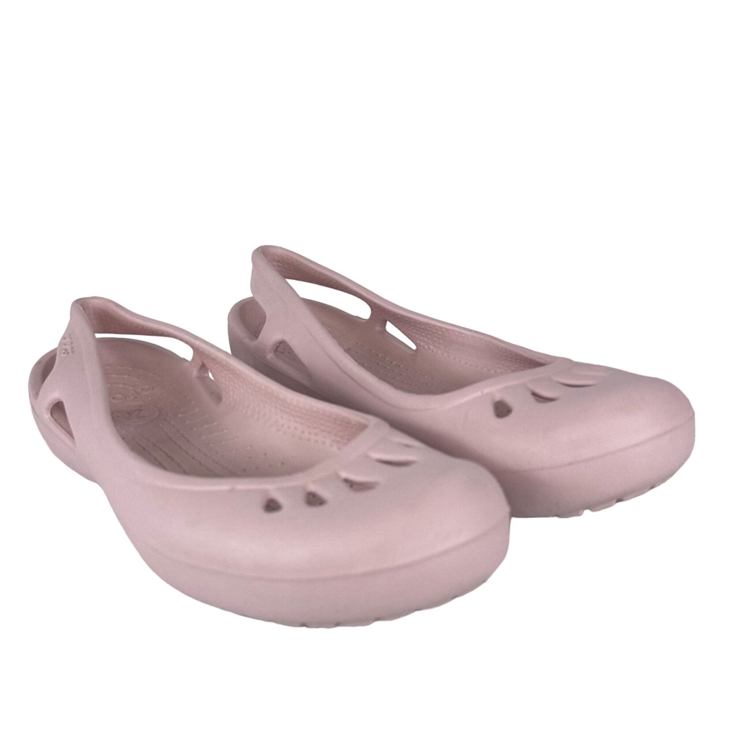 Crocs Malindi size 10 Pink Rubber Flats Slingback Closed Toe Comfort Shoe Sandal