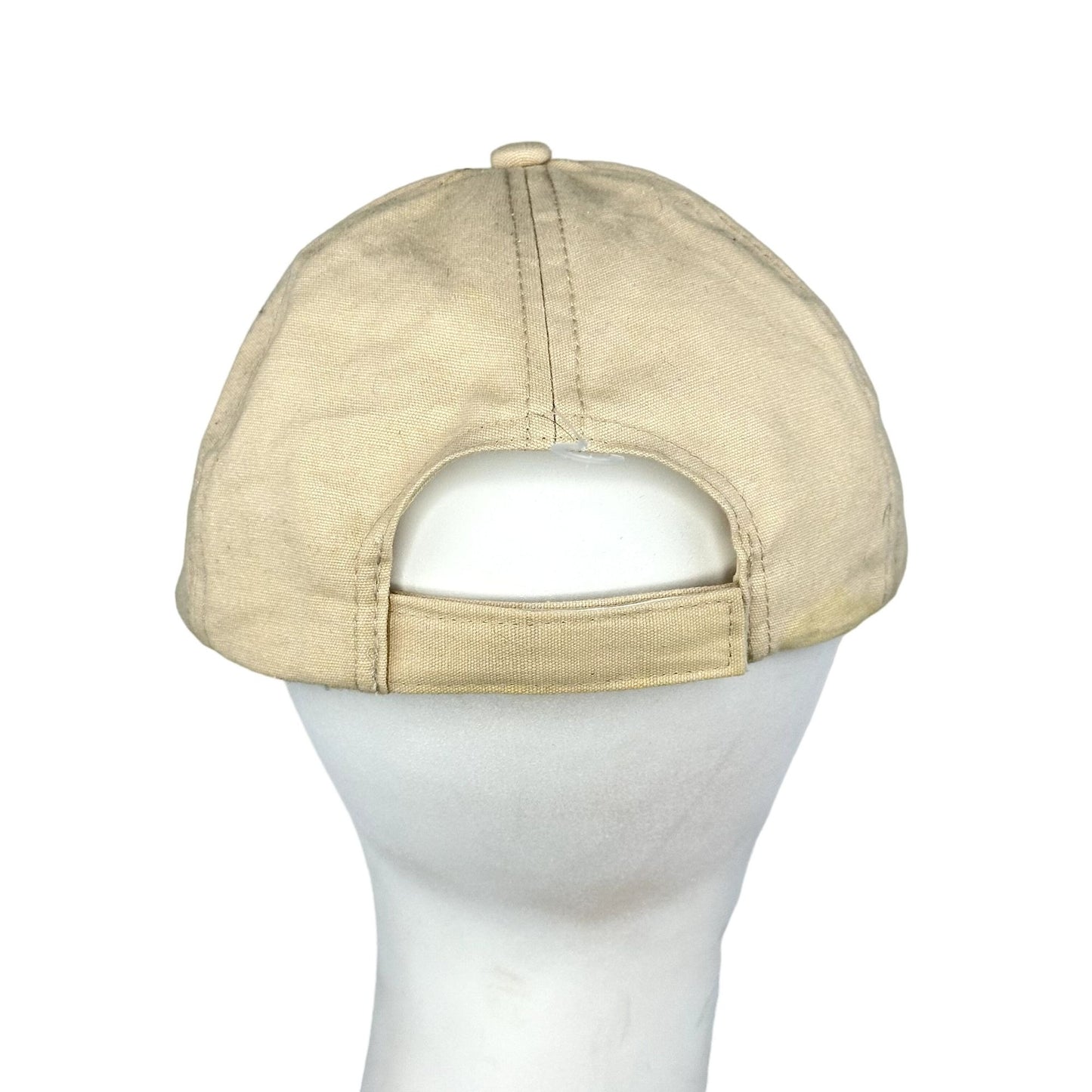 Nine West Womens Cream Newsboy Cap Hat Leather Trim Buckle One Size